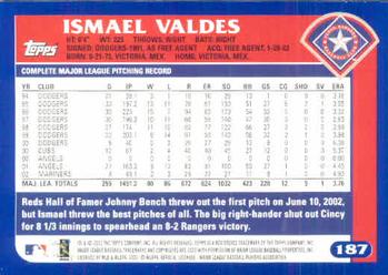 2003 Topps #187 Ismael Valdes Back