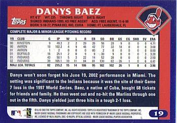 2003 Topps #19 Danys Baez Back