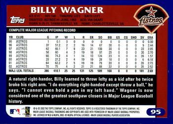 2003 Topps #95 Billy Wagner Back