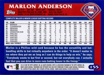 2003 Topps #155 Marlon Anderson Back