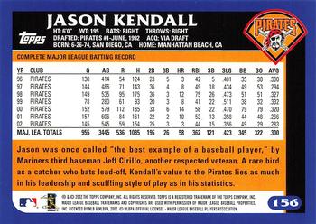 2003 Topps #156 Jason Kendall Back