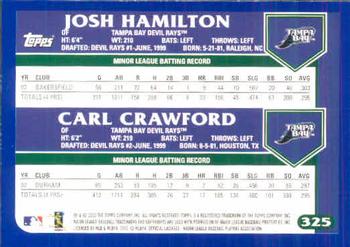 2003 Topps #325 Josh Hamilton / Carl Crawford Back