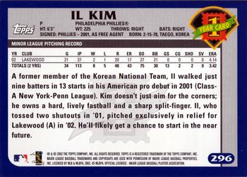 2003 Topps #296 Il Kim Back