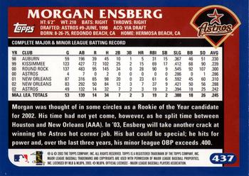 2003 Topps #437 Morgan Ensberg Back