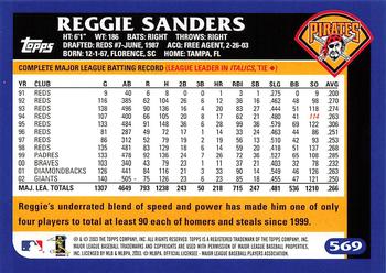 2003 Topps #569 Reggie Sanders Back