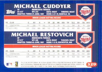 2003 Topps #329 Michael Cuddyer / Michael Restovich Back