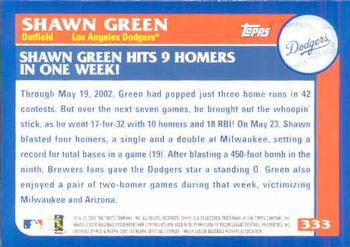 2003 Topps #333 Shawn Green Back
