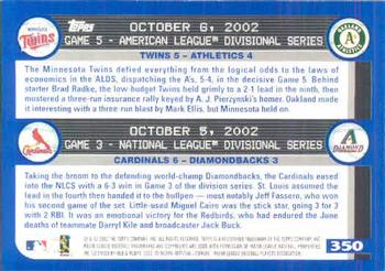 2003 Topps #350 Twins & Cardinals Team Shots Back