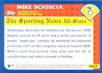 2003 Topps #367 Mike Scioscia Back