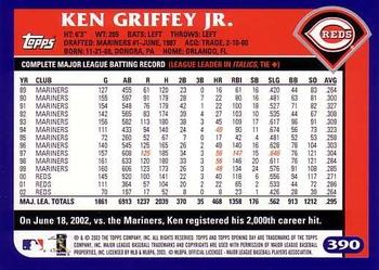 2003 Topps #390 Ken Griffey Jr. Back