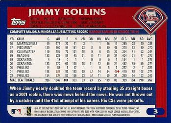 2003 Topps #3 Jimmy Rollins Back