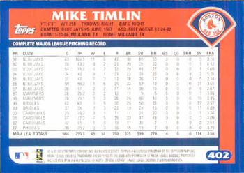 2003 Topps #402 Mike Timlin Back