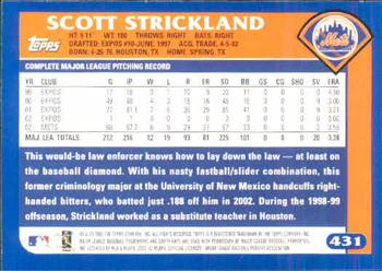 2003 Topps #431 Scott Strickland Back