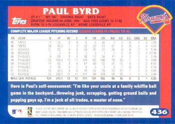 2003 Topps #436 Paul Byrd Back