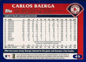 2003 Topps #45 Carlos Baerga Back