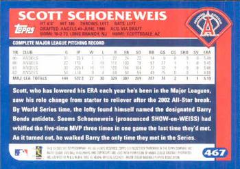2003 Topps #467 Scott Schoeneweis Back