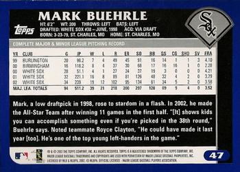 2003 Topps #47 Mark Buehrle Back