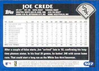 2003 Topps #507 Joe Crede Back