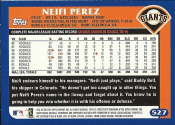 2003 Topps #527 Neifi Perez Back