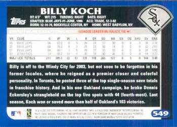 2003 Topps #549 Billy Koch Back