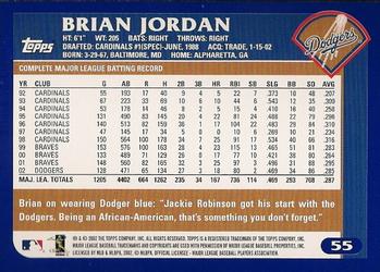 2003 Topps #55 Brian Jordan Back