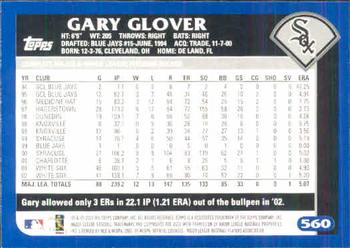 2003 Topps #560 Gary Glover Back