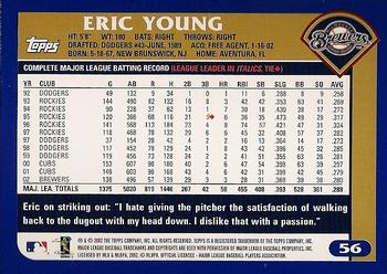 2003 Topps #56 Eric Young Back