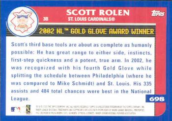 2003 Topps #698 Scott Rolen Back