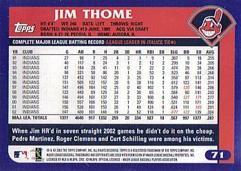 2003 Topps #71 Jim Thome Back