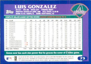 2003 Topps #73 Luis Gonzalez Back