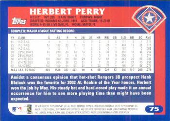 2003 Topps #75 Herbert Perry Back