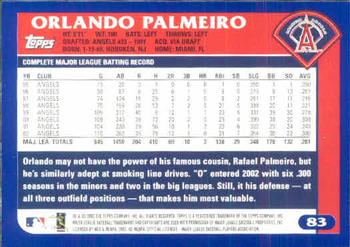 2003 Topps #83 Orlando Palmeiro Back