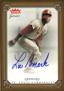 2004 Fleer Greats of the Game - Autographs #GBA-LB Lou Brock Front