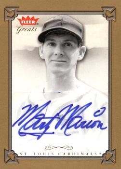 2004 Fleer Greats of the Game - Autographs #GBA-MM Marty Marion Front