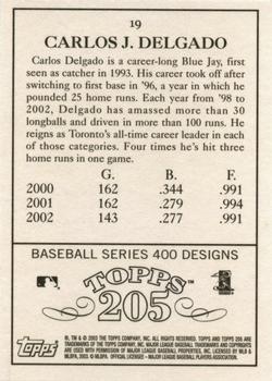 2003 Topps 205 #19 Carlos Delgado Back