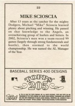 2003 Topps 205 #22 Mike Scioscia Back