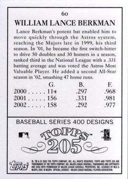 2003 Topps 205 #60 Lance Berkman Back
