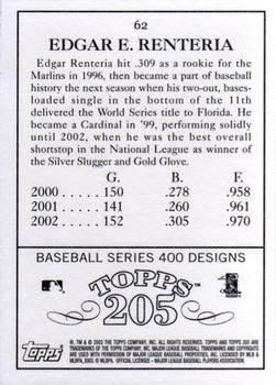 2003 Topps 205 #62 Edgar Renteria Back