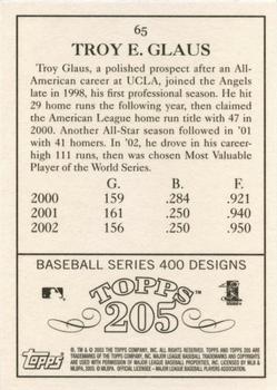 2003 Topps 205 #65 Troy Glaus Back