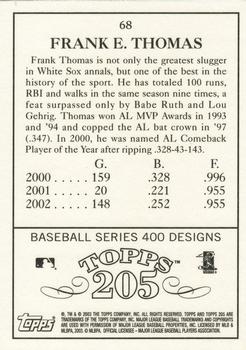 2003 Topps 205 #68 Frank Thomas Back