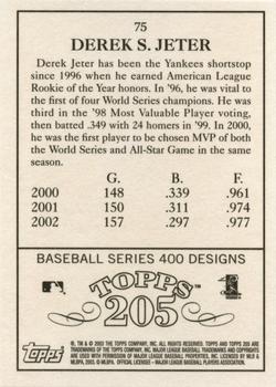 2003 Topps 205 #75 Derek Jeter Back