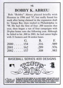 2003 Topps 205 #76 Bobby Abreu Back