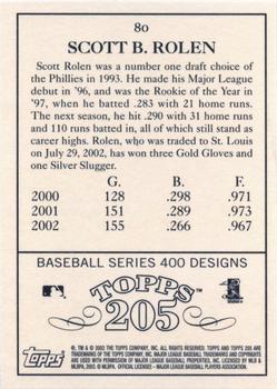 2003 Topps 205 #80 Scott Rolen Back