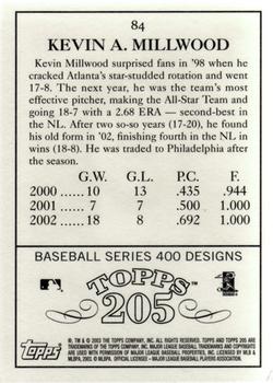 2003 Topps 205 #84 Kevin Millwood Back