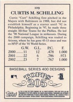 2003 Topps 205 #109 Curt Schilling Back