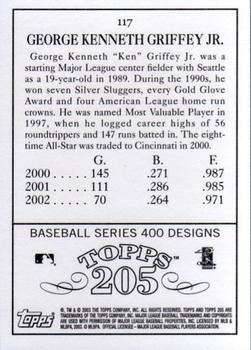 2003 Topps 205 #117 Ken Griffey Jr. Back