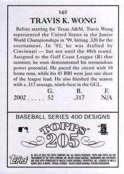 2003 Topps 205 #142 Travis Wong Back
