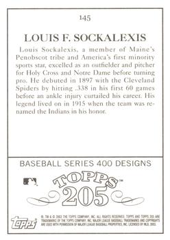2003 Topps 205 #145 Louis Sockalexis Back