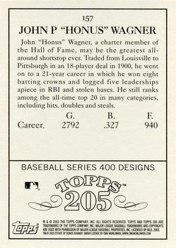 2003 Topps 205 #157 Honus Wagner Back