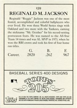 2003 Topps 205 #159 Reggie Jackson Back